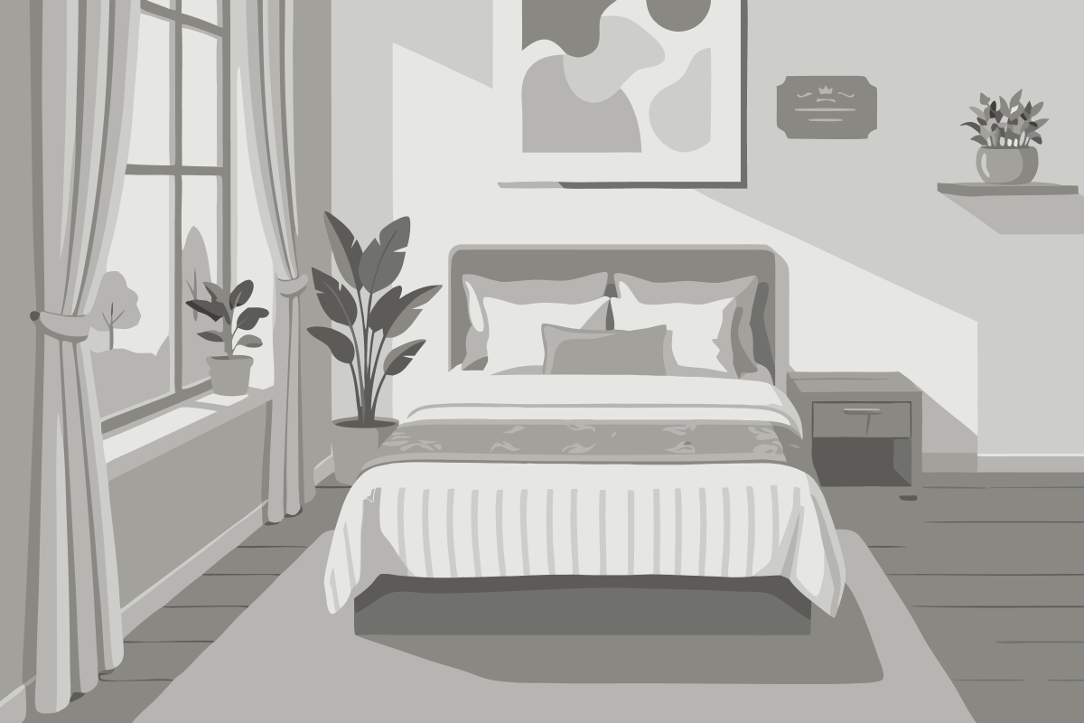 Doppel-/Zweibettzimmer mit Blick zur Innenseite